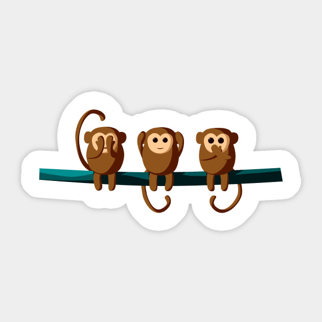 Three Monkeys Three Monkeys Sticker Teepublic