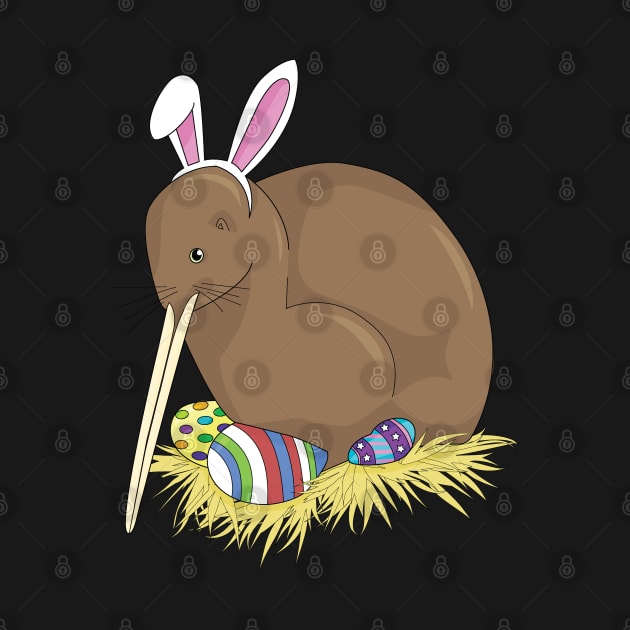 Kiwi Easter Bunny with Easter Egg Hunt Eggs by Zennic Designs