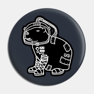 Sci Fi Funny Capybara Space Astronaut Pin