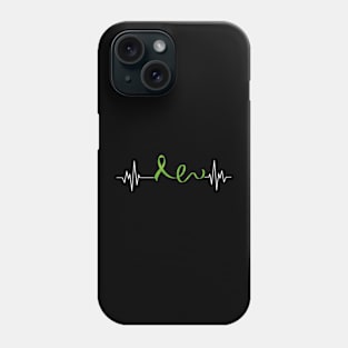 Heartbeat Mental Health Awareness, Green Ribbon Phone Case