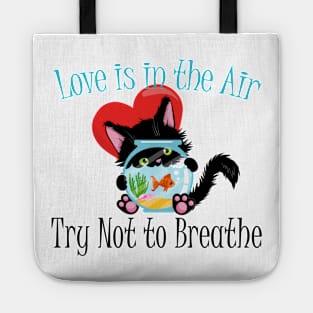 Love is in the Air Valentine's Cute Cat Tote