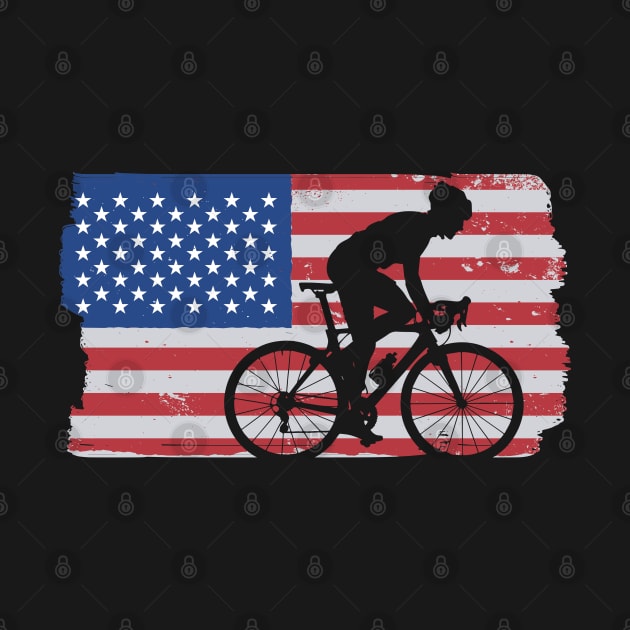 Cycling Road Bike US Flag Cyclist graphic by theodoros20