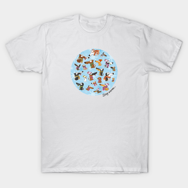 Stay Warm Winter Dogs T Shirt Teepublic