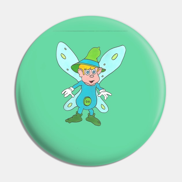 Shaun the Fairy Pin by Loose Tangent Arts