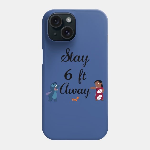 6ft Apart. Social Distancing Lilo & Stitch Phone Case by nenedasher