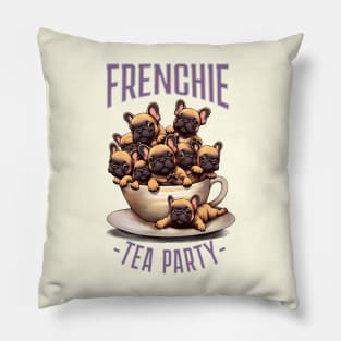 French bulldogs and herbal Tea! cute pet, Frenchie lovers and herbal Tea lovers Pillow