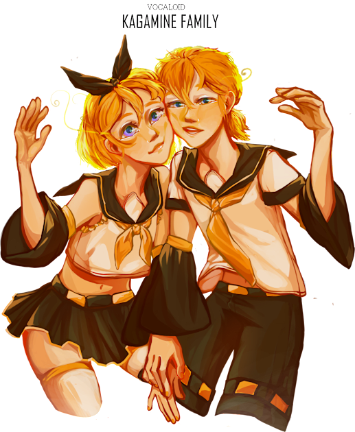 VOCALOID Kagamine family Kids T-Shirt by SofiaValtieri