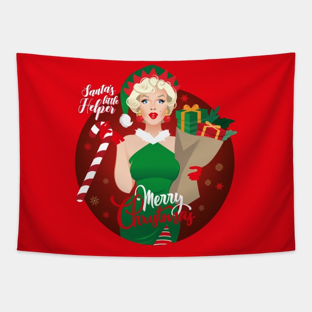 Santa's little helper Tapestry by AlejandroMogolloArt