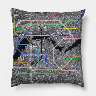 London city Metro subway map Pillow