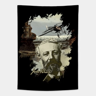 Sci-Fi Visionary - Jules Verne Aeronautical Vehicle 2 Tapestry