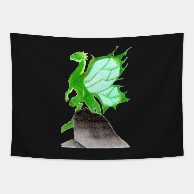 Standing Proud over my Entire Kingdom- Dragon Deep Purple Tapestry by EarthSoul