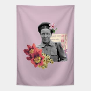 Simone and flowers Tapestry
