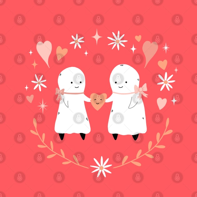 Ghostie Soulmates by Little Spooky Studio