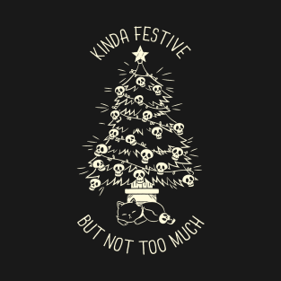 Christmas Tree Little Skulls Black Cat Xmas Kinda Festive by Tobe Fonseca T-Shirt