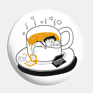 Man sleeping in cup Pin