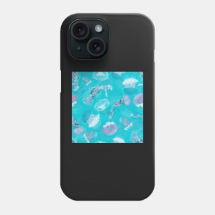 Floating Jellies Tentacle Teal Phone Case