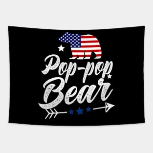 Pop-Pop Bear Patriotic Flag Matching 4th Of July Tapestry