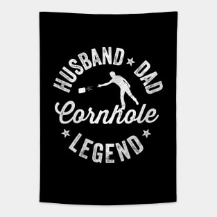 Cornhole Shirt Vintage Funny Husband Dad Cornhole Legend Tapestry