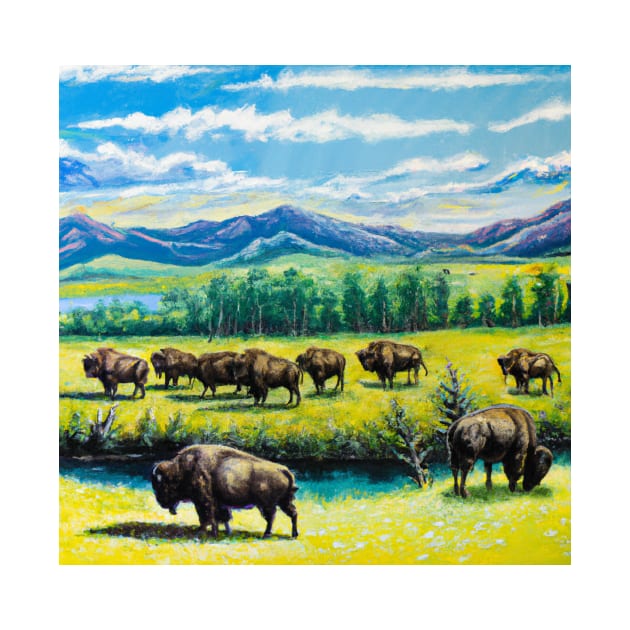 The Bison Herd by soulfulprintss8