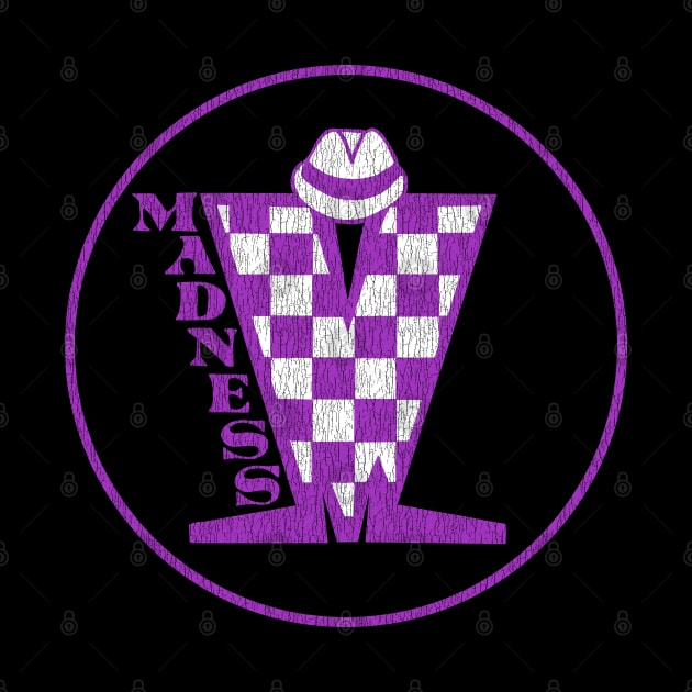 Madness Vintage Plastisol Texture Checkerboard Purple & White by Skate Merch