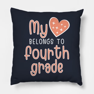 My Heart Belongs to Fourth Grade Pillow