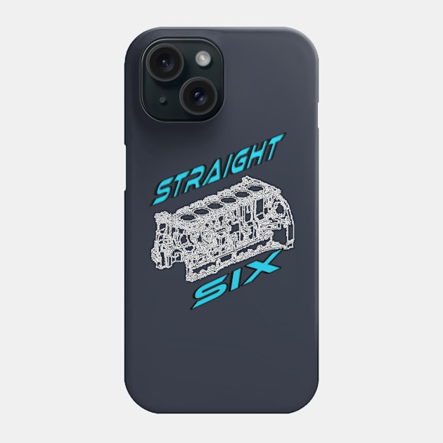 Engine Block Straight 6 (Blue 2) Phone Case by CarEnthusast