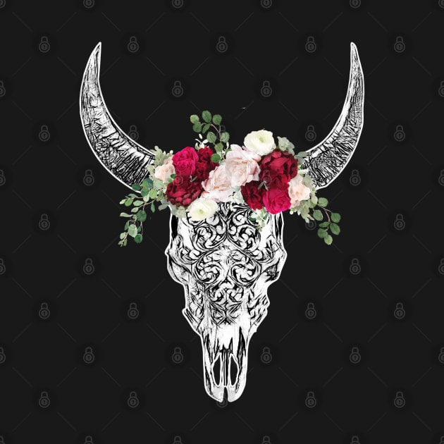 Cow skull floral 21 by Collagedream