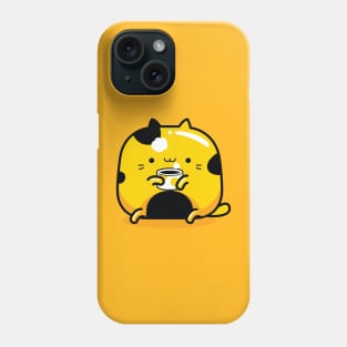 yellow cat coffee lover profession Phone Case