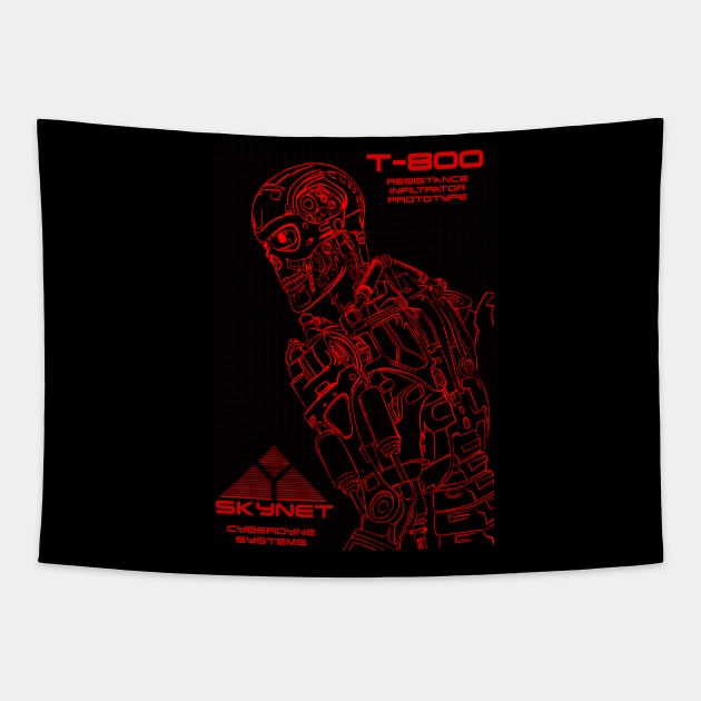 Terminator T-800 skynet Tapestry by wet_chicken_lip