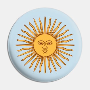 celestial golden sun with face line drawing vintage rays Pin