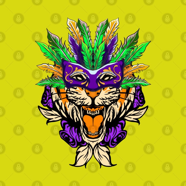 Mardi Gras 2022 Tee Year Of The Tiger Chinese Character Mask by alcoshirts