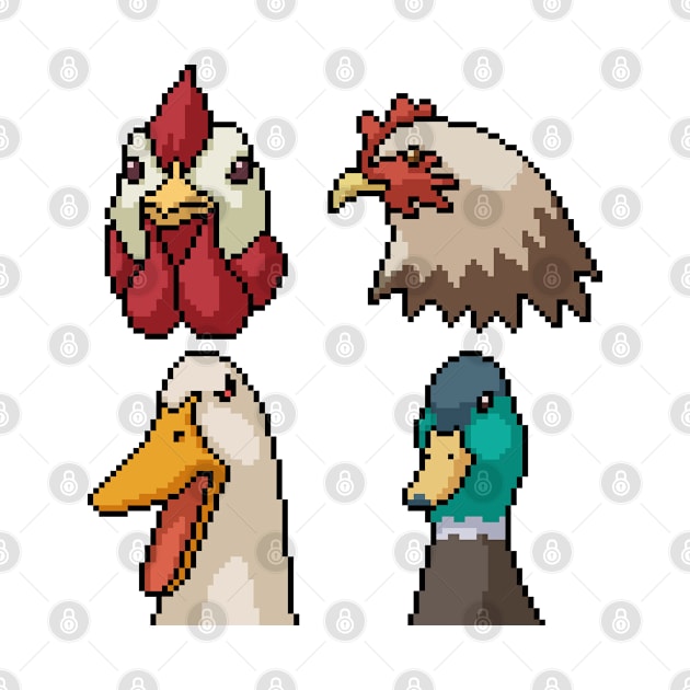 chicken duck pixel by Mako Design 