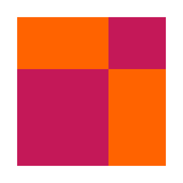 Two Colored Off Centered Square Pattern - Fuchsia and Orange - Abstract and Minimal Throw by AbstractIdeas