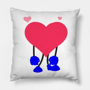 strong heart with two hands Pillow