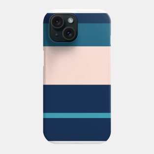 An exceptional bind of Navy, Deep Sea Blue, Sea, Pale Cyan and Pale Pink stripes. Phone Case