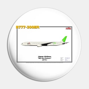 Boeing B777-300ER - Japan Airlines "Sky Eco Colours" (Art Print) Pin