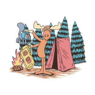 Rocky and bullwinkle camping T-Shirt