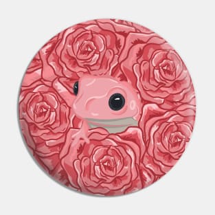 Wake Up and Smell the Froggy Roses Pin