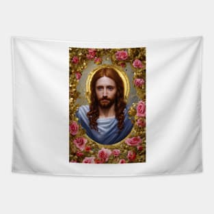 Jesus in Roses Tapestry