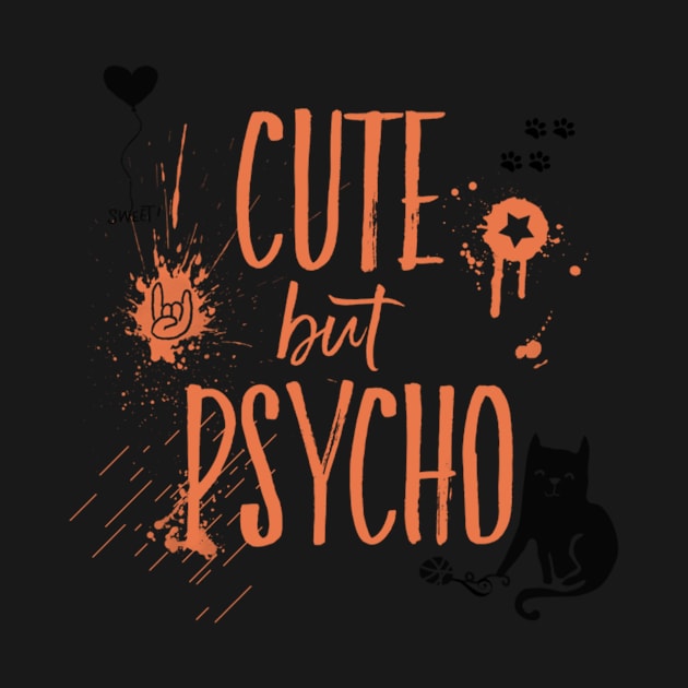 cute but psycho cat by ysmnlettering