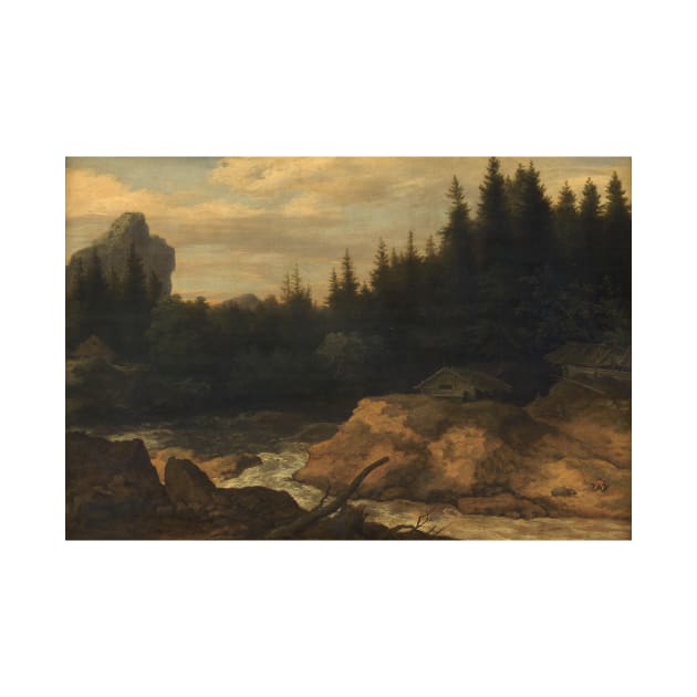 The River in the Pine Forest by Allaert van Everdingen by Classic Art Stall