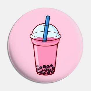 Strawberry Bubble Tea Pin