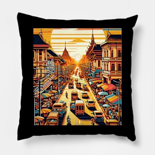 Sunset in Asia Pillow