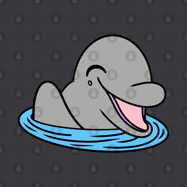 Cute happy dolphin greeting by Andrew Hau