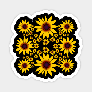 Yellow blooming coneflower floral pattern bloom flower Magnet