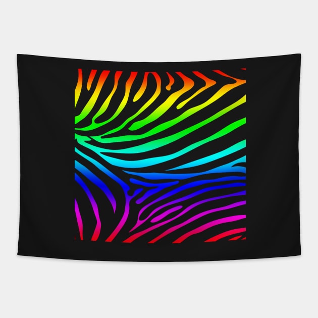 Rainbow Zebra Print Tapestry by CraftyCatz