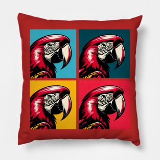 Pop Scarlet Macaw Art - Cool Birds Pillow