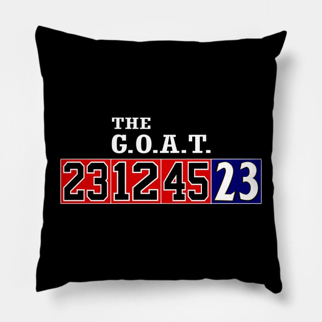 The Goat / 23 12 45 Michael Jordan Pillow by Retro Sports