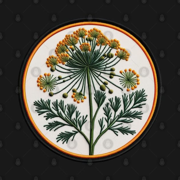 Dill Flower Embroidered Patch by Xie