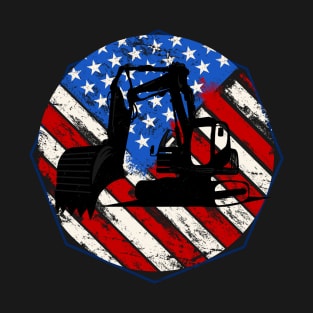 US Flag Excavator T-Shirt